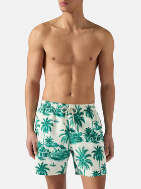Costume mare Gustavia toile de jouy verde | Special Edition