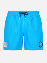 Mittellange Badeshorts Gustavia für Herren mit Napoli-Print | SSC NAPOLI SPECIAL EDITION