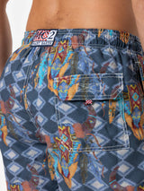 Klassische Badeshorts für Herren Gustavia mit Büffel-Print