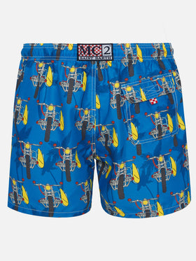 Mid-length swimshorts with surf motorbike