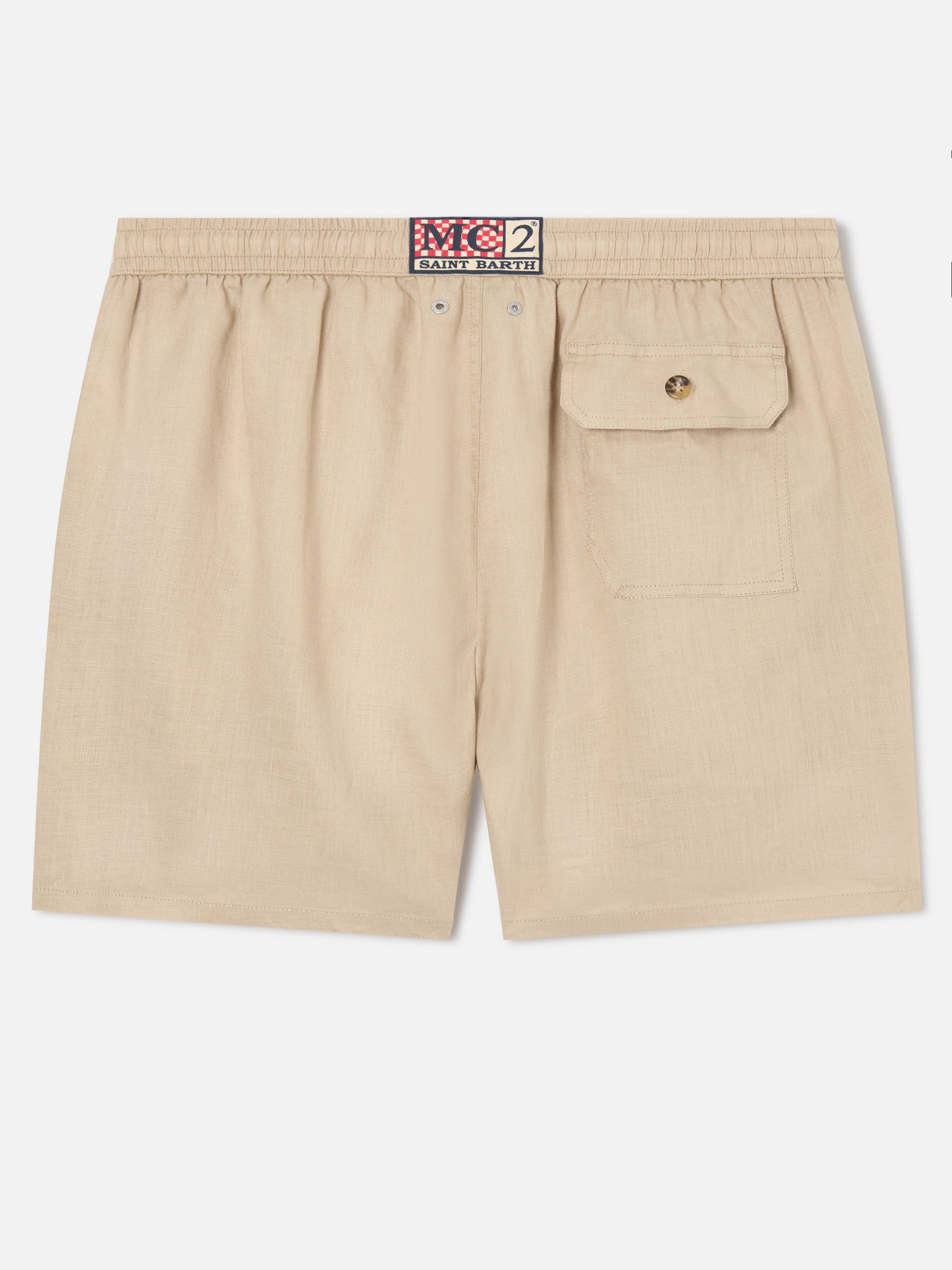 パンツ NEAT Top-Dyeing Linen Canvas Swim Shorts Man swim shorts solid color – MC2 Saint Barth