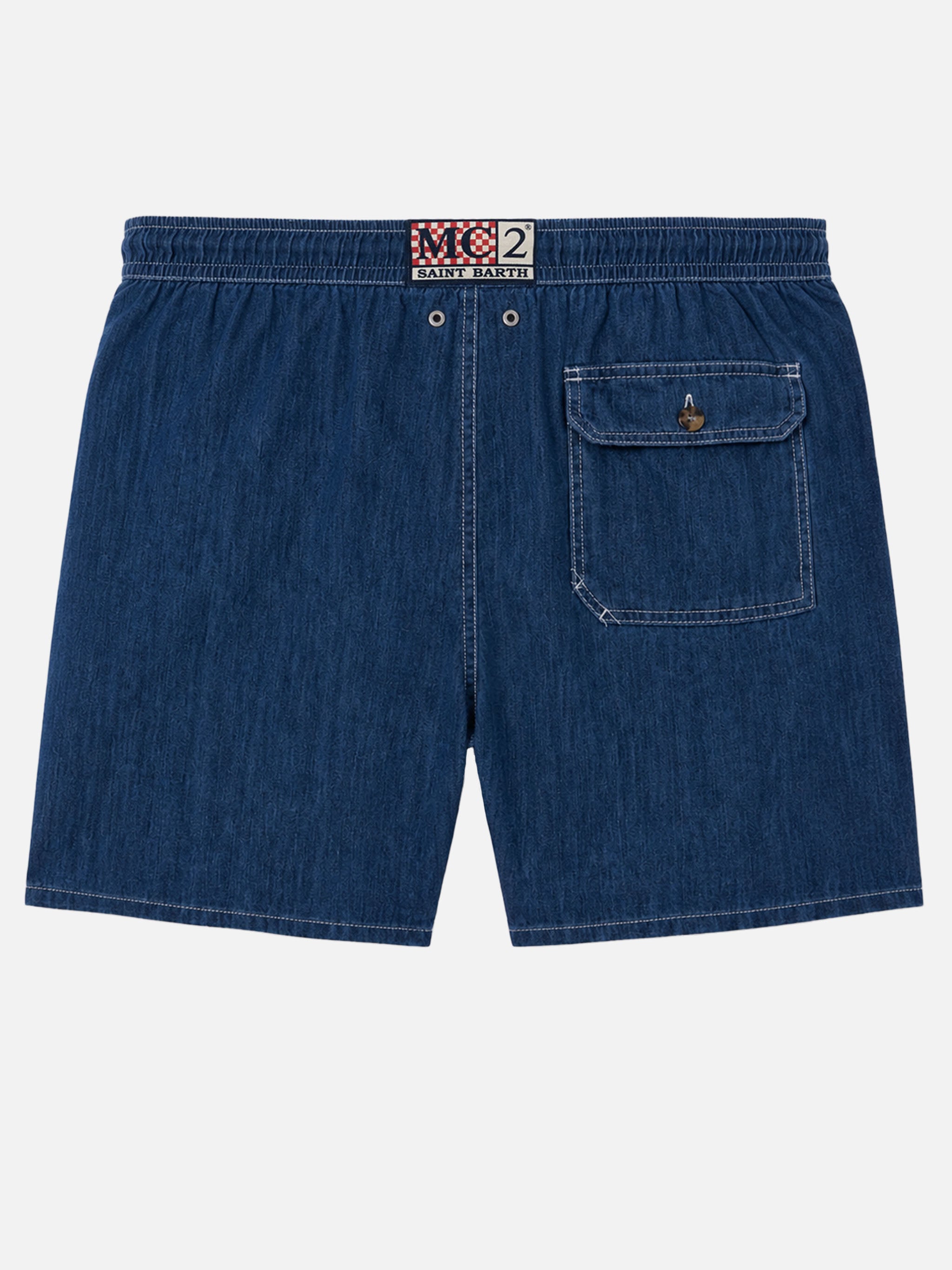 Gustavia denim blue linen swim shorts – MC2 Saint Barth