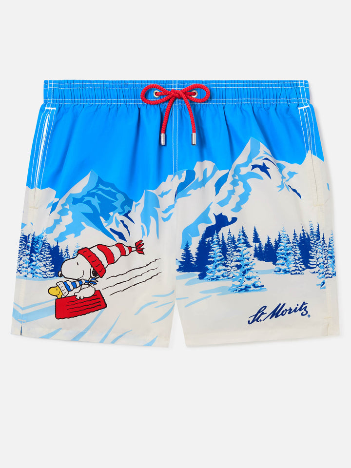 Light blue Gustavia swim shorts with Snoopy print | Special edition