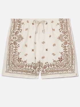Costume mare Gustavia beige con stampa bandana