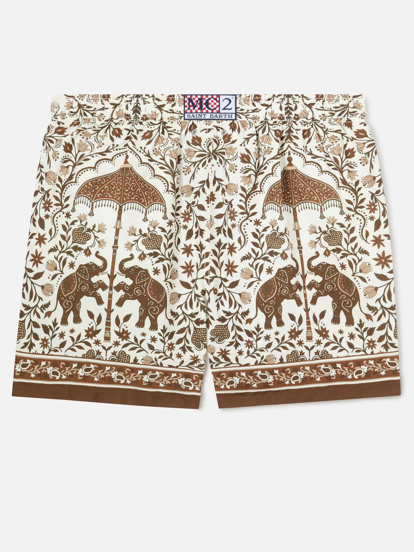 Costume mare Gustavia con stampa ornamentale marrone