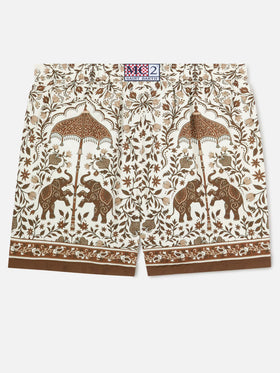 Costume mare Gustavia con stampa ornamentale marrone