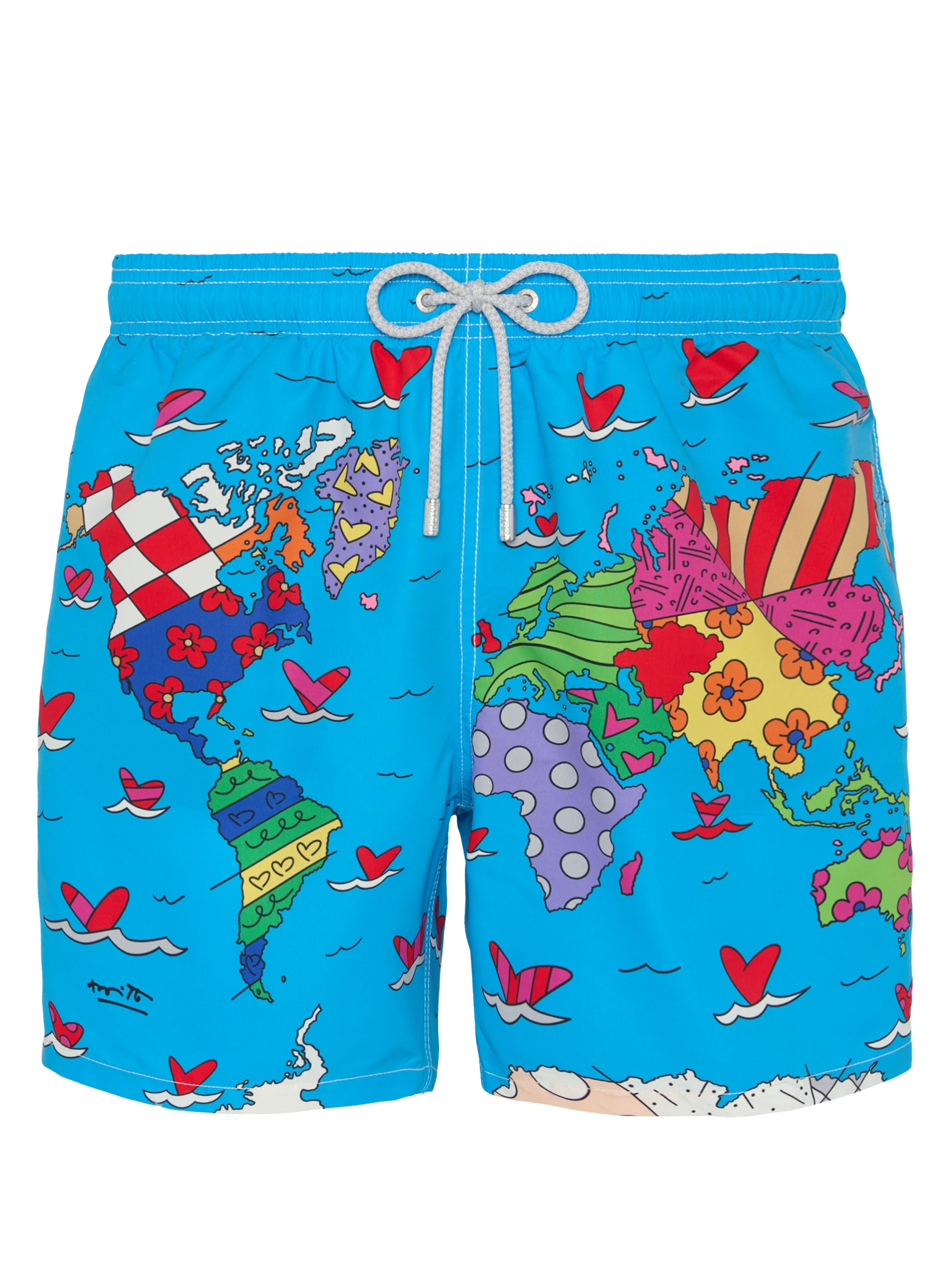 Mid-length Gustavia swim-shorts with Britto world placed print| BRITTO SPECIAL EDITION - MC2 Saint Barth