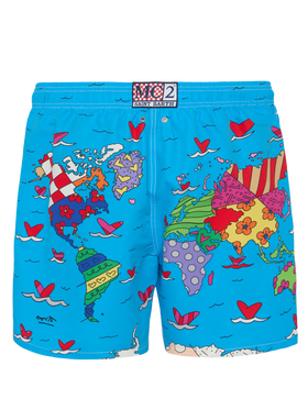 Mid-length Gustavia swim-shorts with Britto world placed print| BRITTO SPECIAL EDITION - MC2 Saint Barth