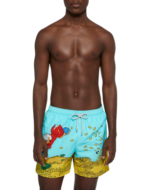 Mid-length Gustavia swim-shorts with Scrooge placed print| DISNEY® SPECIAL EDITION