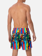 Man mid-length Gustavia swim-shorts with Marvel characters placed print| MARVEL SPECIAL EDITION