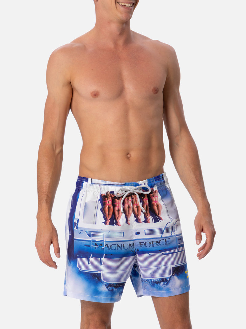 Mittellange Badeshorts Gustavia für Herren mit platziertem Aufdruck | MAGNUM MARINE SPECIAL EDITION