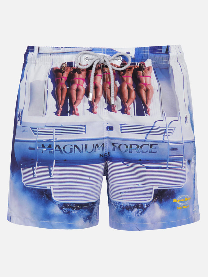 Mittellange Badeshorts Gustavia für Herren mit platziertem Aufdruck | MAGNUM MARINE SPECIAL EDITION