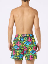 Costume da bagno da uomo Gustavia lunghezza media con stampa piazzata disegno Keith Haring| KEITH HARING EDIZIONE SPECIALE