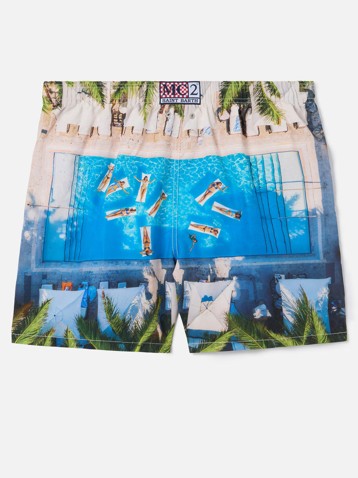 Gustavia swim shorts with tropical pool print | Special Edition