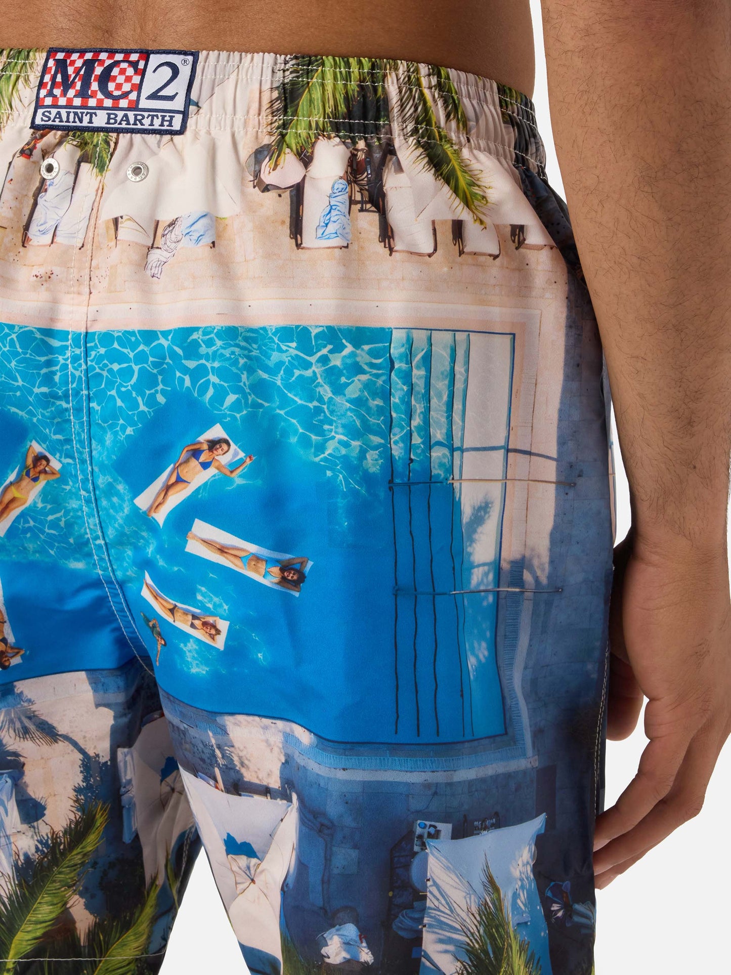 Costume mare Gustavia con stampa piscina tropicale | Special Edition