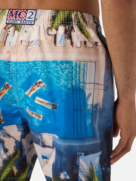 Costume mare Gustavia con stampa piscina tropicale | Special Edition