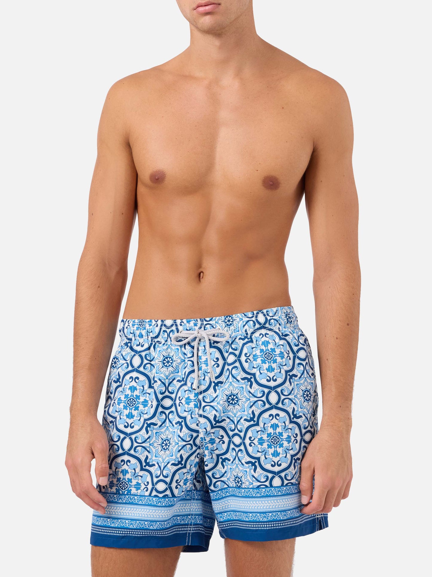 Costume mare Gustavia con stampa ornamentale blu