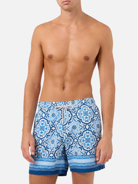 Costume mare Gustavia con stampa ornamentale blu