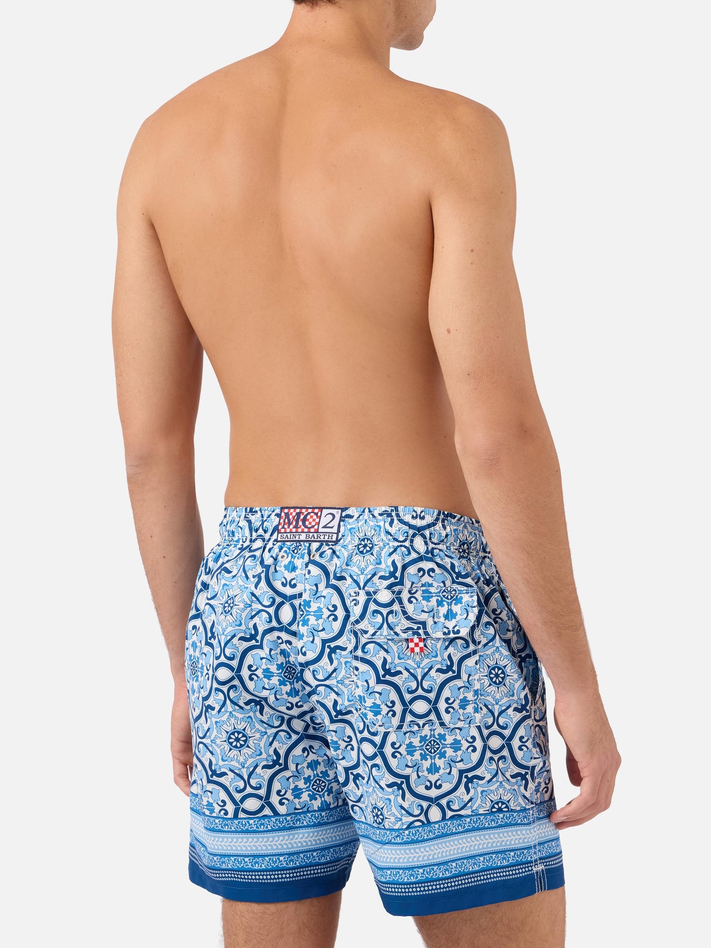 Costume mare Gustavia con stampa ornamentale blu