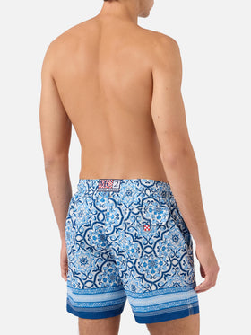 Costume mare Gustavia con stampa ornamentale blu