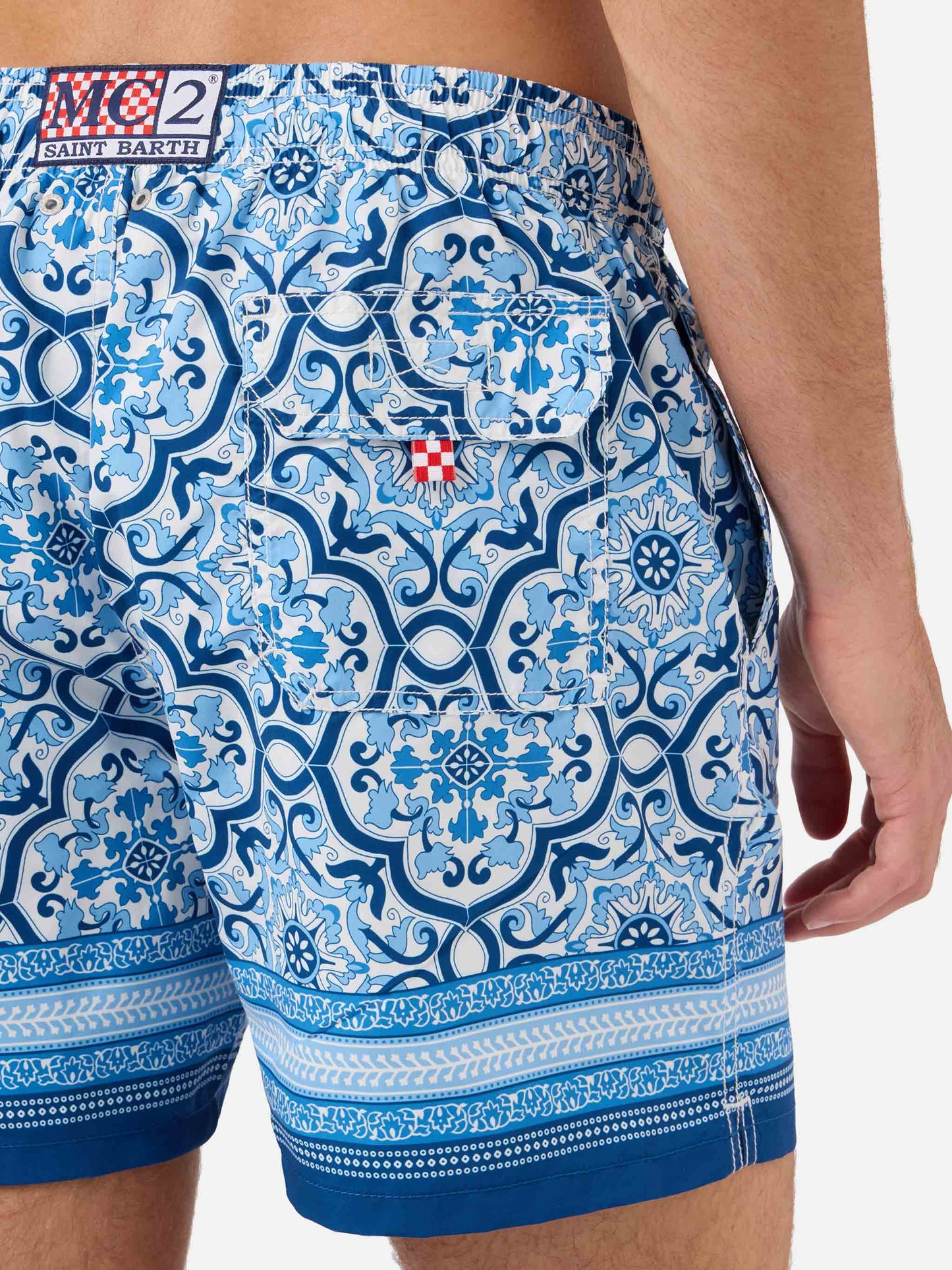 Costume mare Gustavia con stampa ornamentale blu