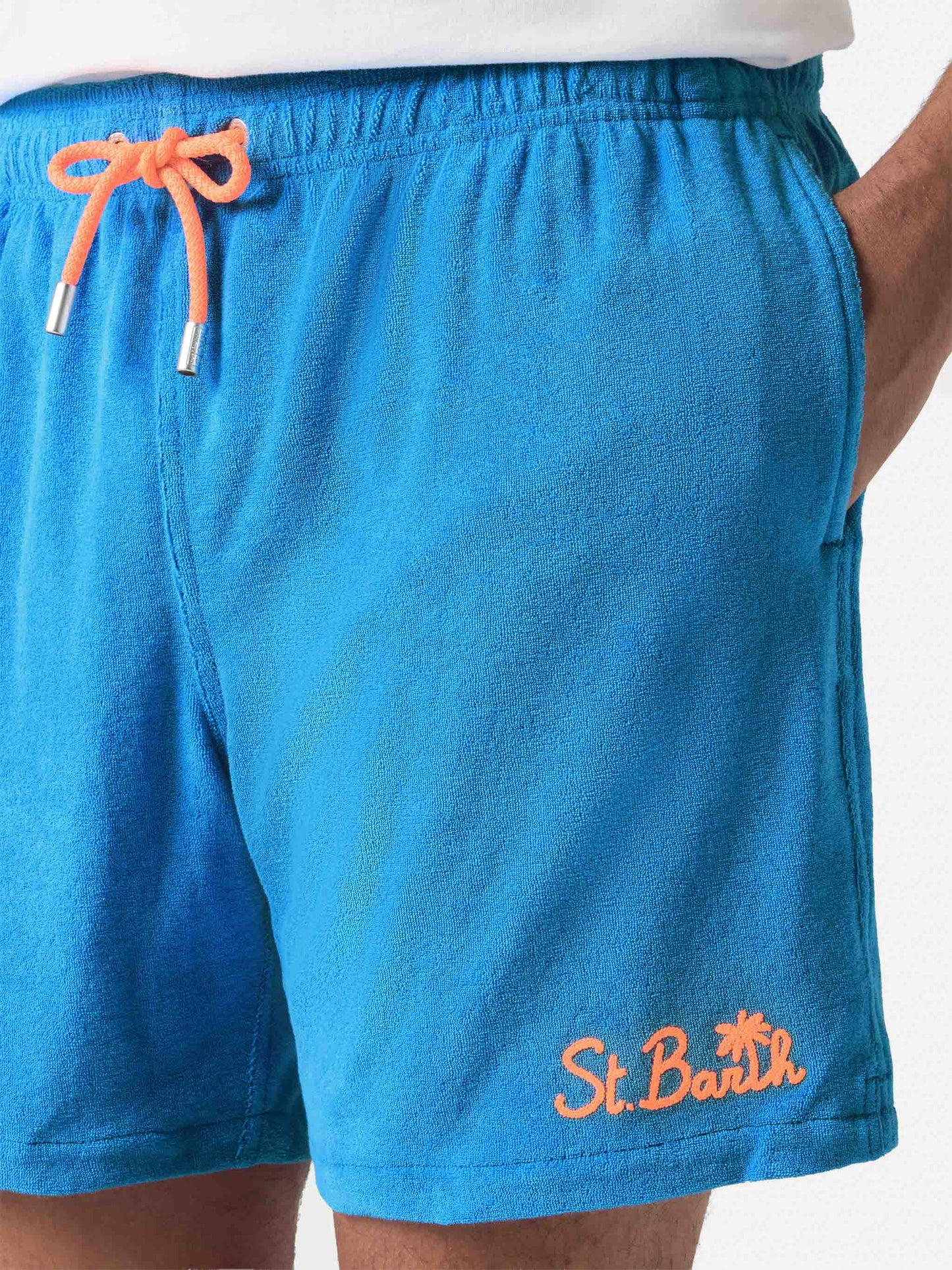 Gustavia terry swim shorts in bluette