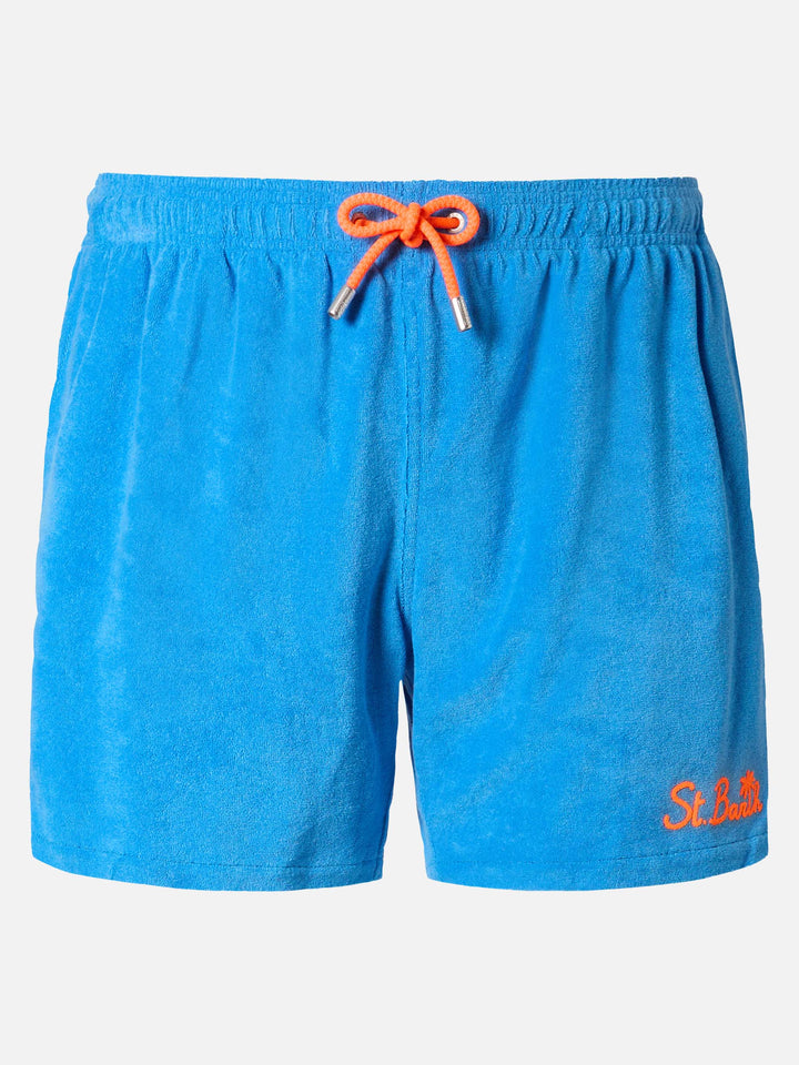 Gustavia Frottee-Badeshorts in Blau