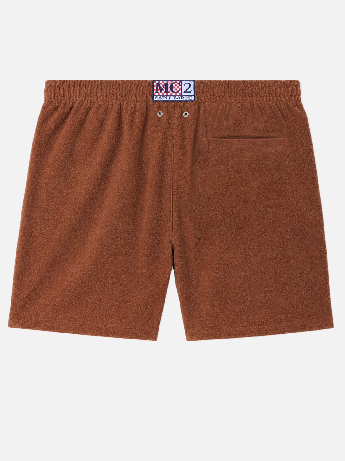 Gustavia Frottee-Badeshorts in Braun 