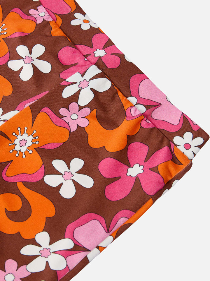 Ausgestellte Hose von Gwenda Jr mit Retro-Blumenmuster