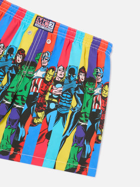 Costume da bagno medio da bambino Haiti con stampa piazzata dei supereroi Marvel | EDIZIONE SPECIALE MARVEL