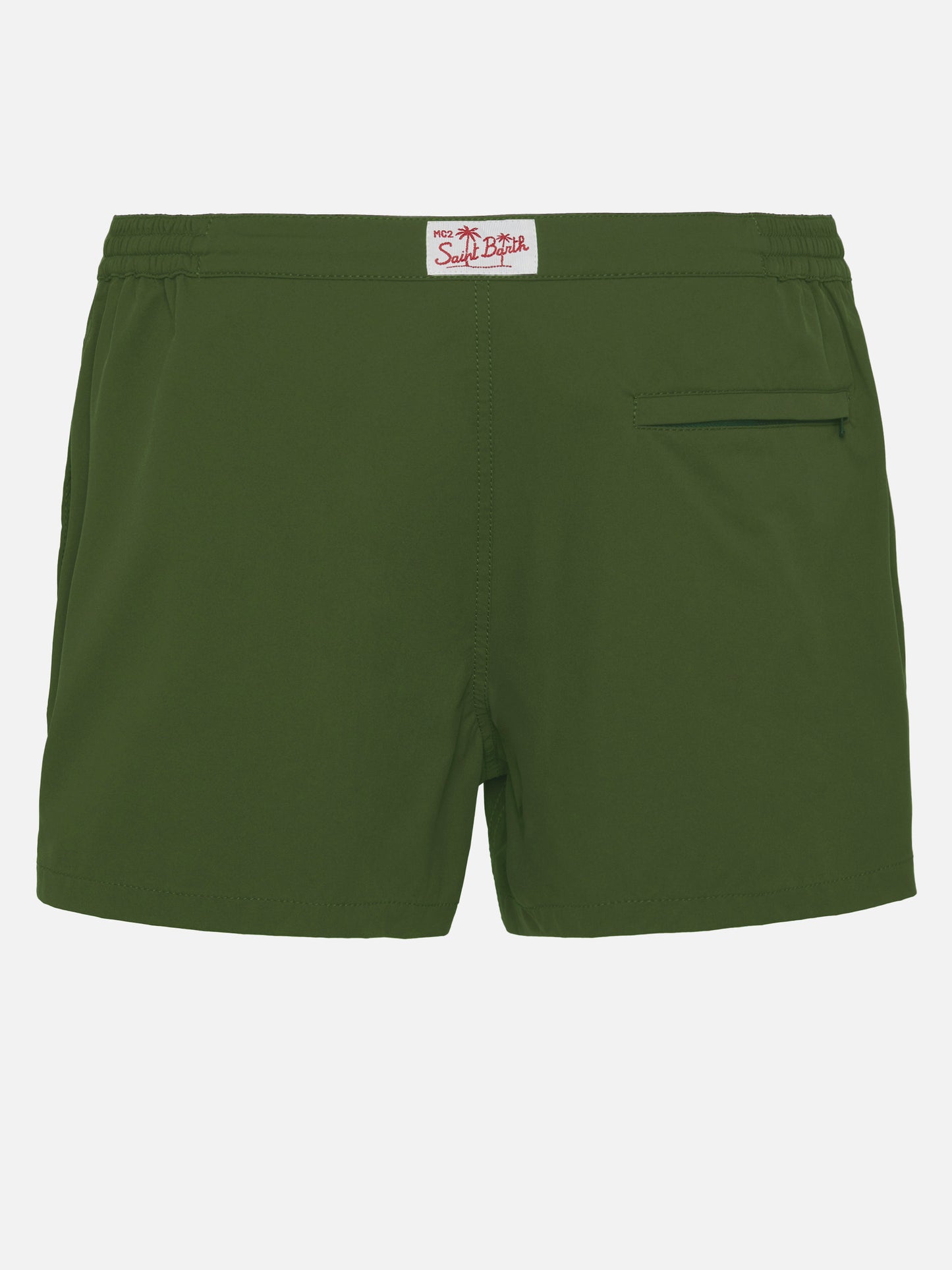Harrys military green fitted cut swim shorts