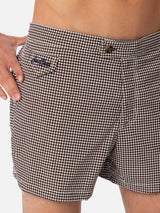 Man fitted cut swim shorts Harrys with pied de poule print