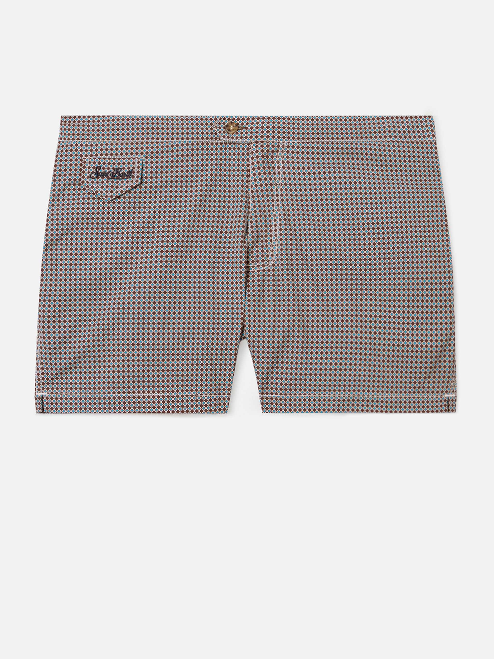 Harrys swim shorts with geometric print in brown – MC2 Saint Barth