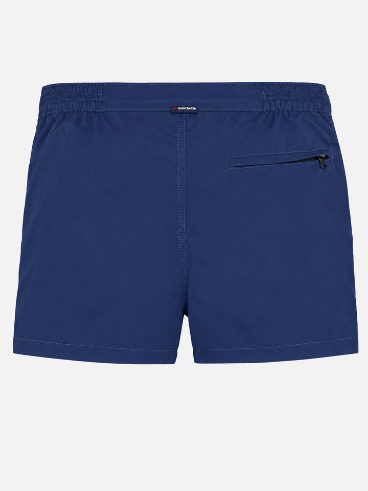 Harrys navy blue fitted cut swim shorts