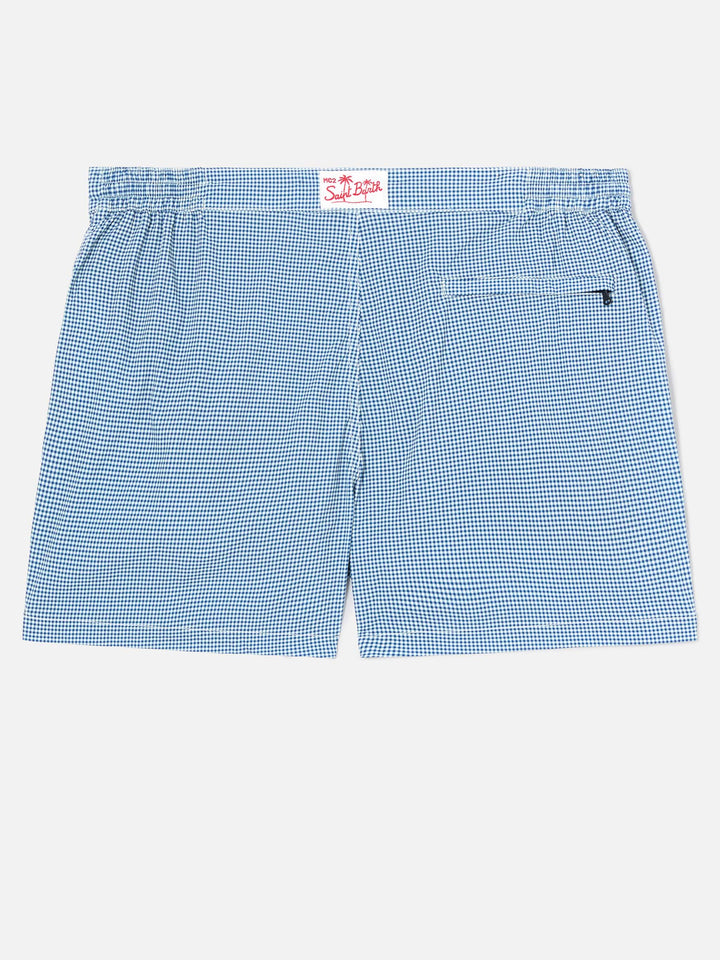 Harrys – figurbetont geschnittene Badeshorts mit Gingham-Print