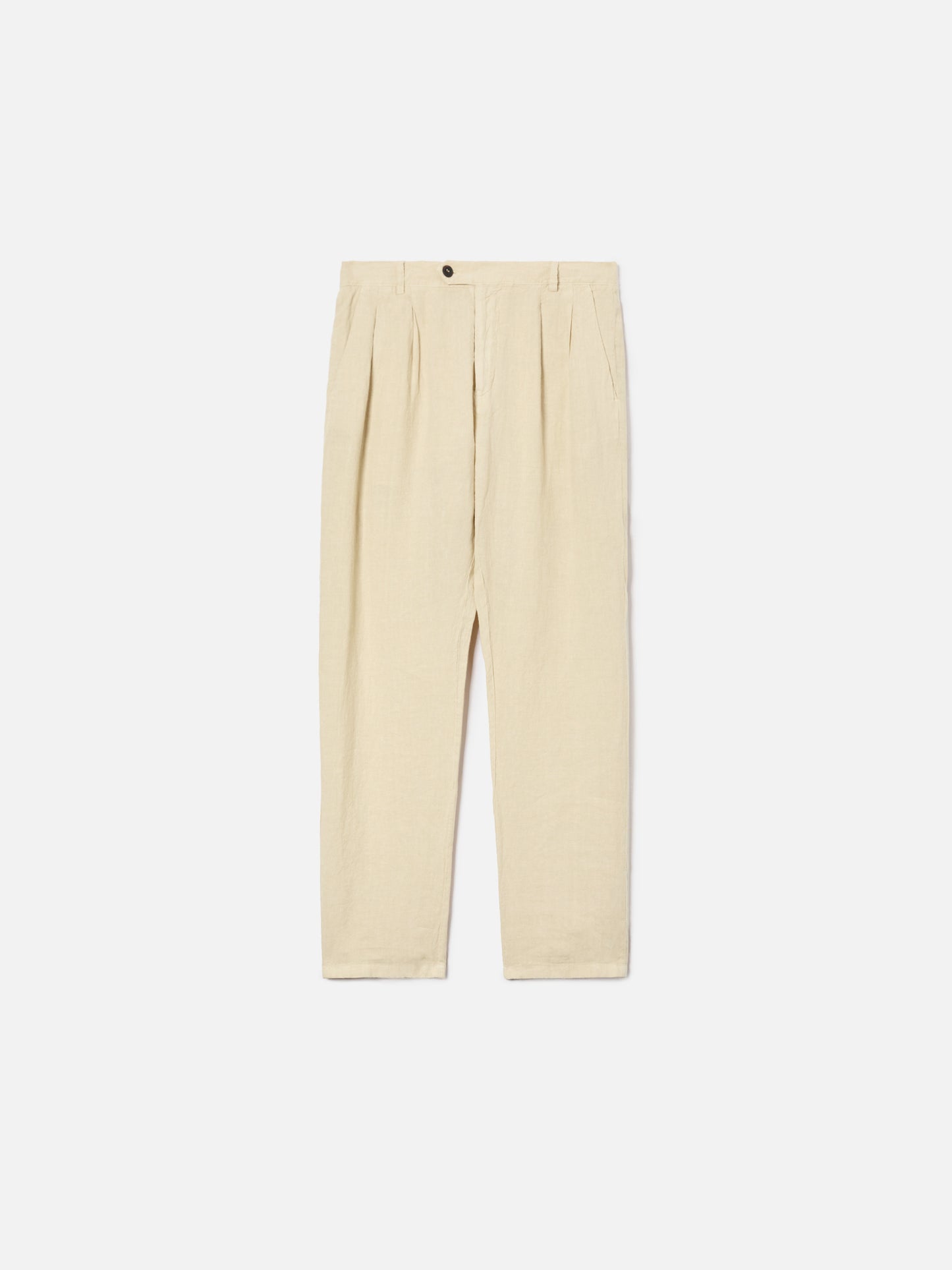 Beige Havier long long pants in pure linen
