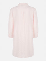 Woman pink Sangallo shirt mini dress