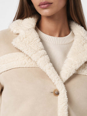 Hella beige shearling-effect jacket