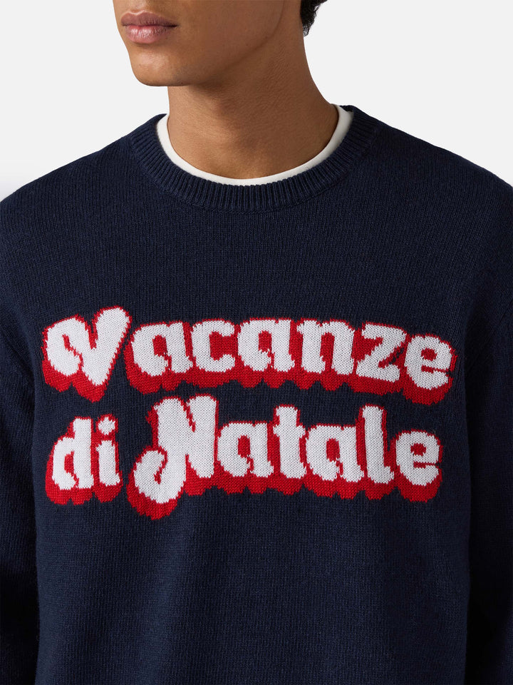 Girocollo blu Heron con jacquard Vacanze di Natale | VACANZE DI NATALE SPECIAL EDITION