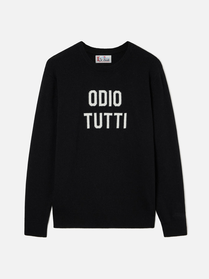 Pull ras-du-cou Black Heron en maille avec intarsia Odio Tutti 