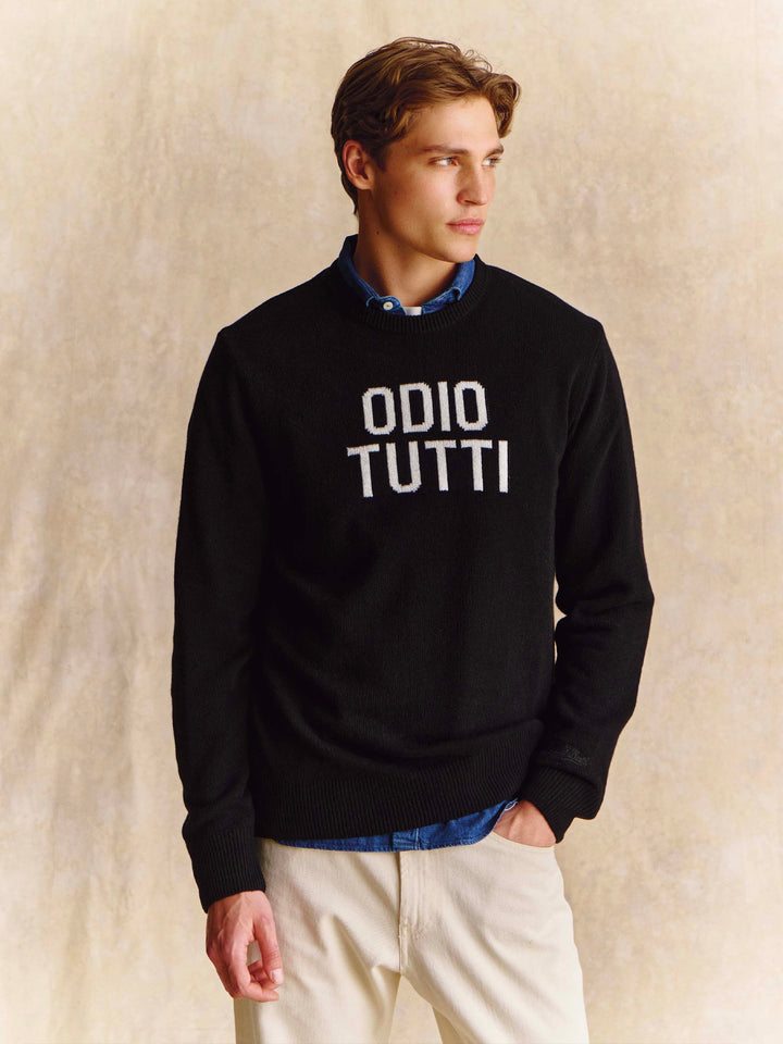 Pull ras-du-cou Black Heron en maille avec intarsia Odio Tutti 