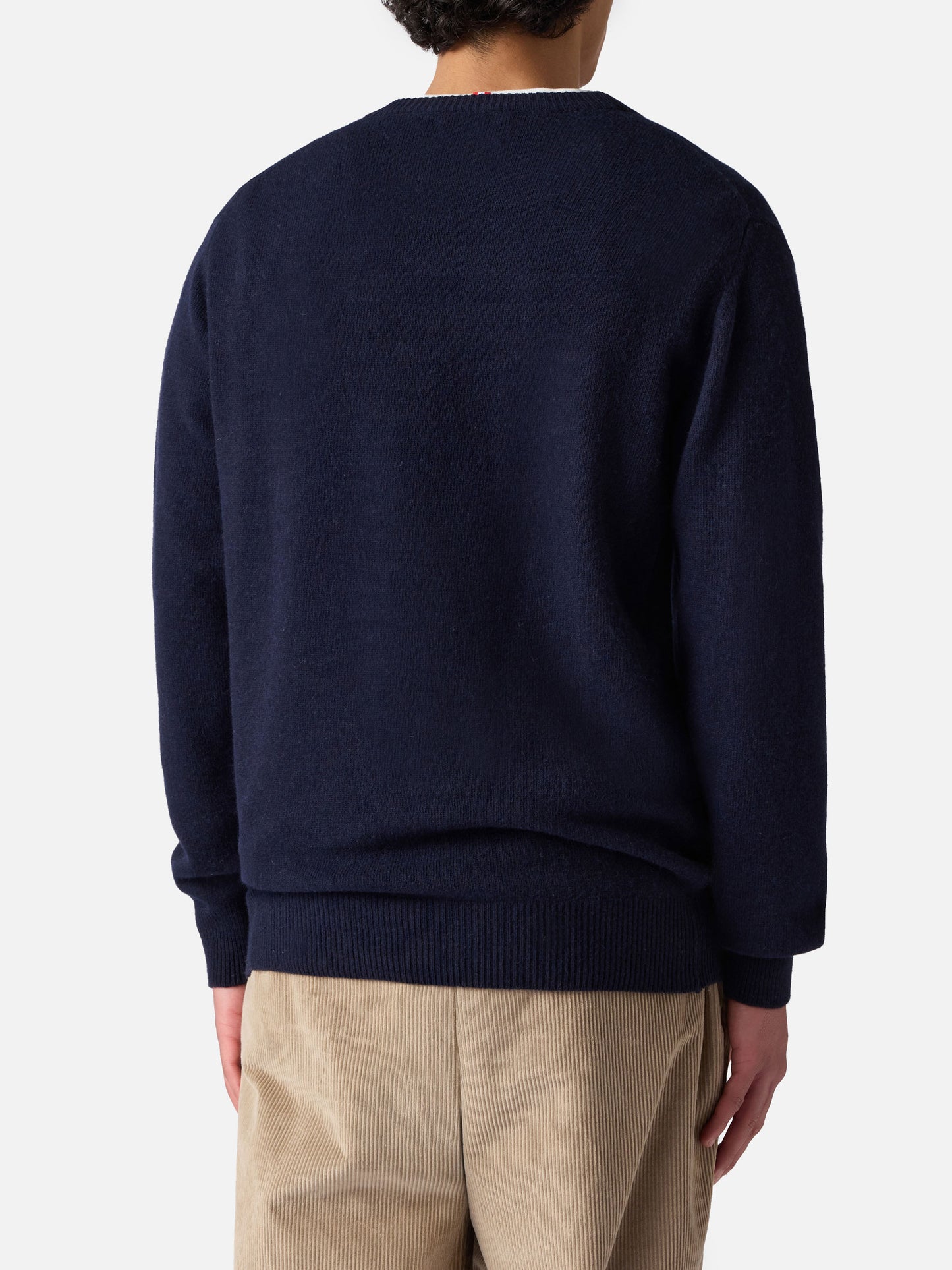 Navy blue crewneck Heron with Apres ski embroidery