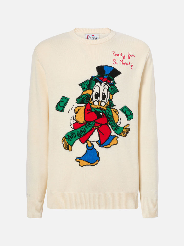 Heron sweater in white with Uncle Scrooge jacquard | DISNEY SPECIAL EDITION