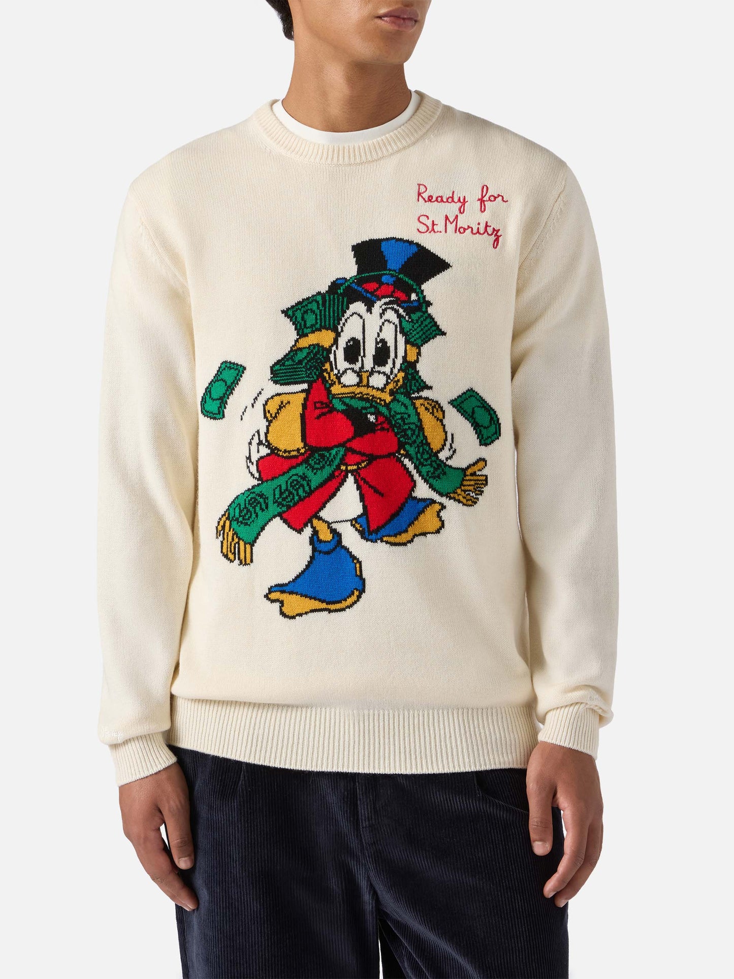 Heron sweater in white with Uncle Scrooge jacquard | DISNEY SPECIAL EDITION
