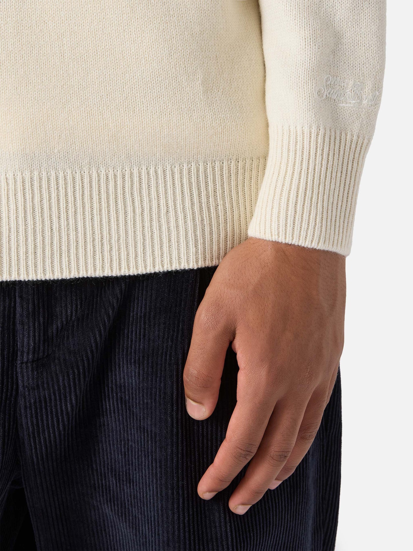 Heron sweater in white with Uncle Scrooge jacquard | DISNEY SPECIAL EDITION