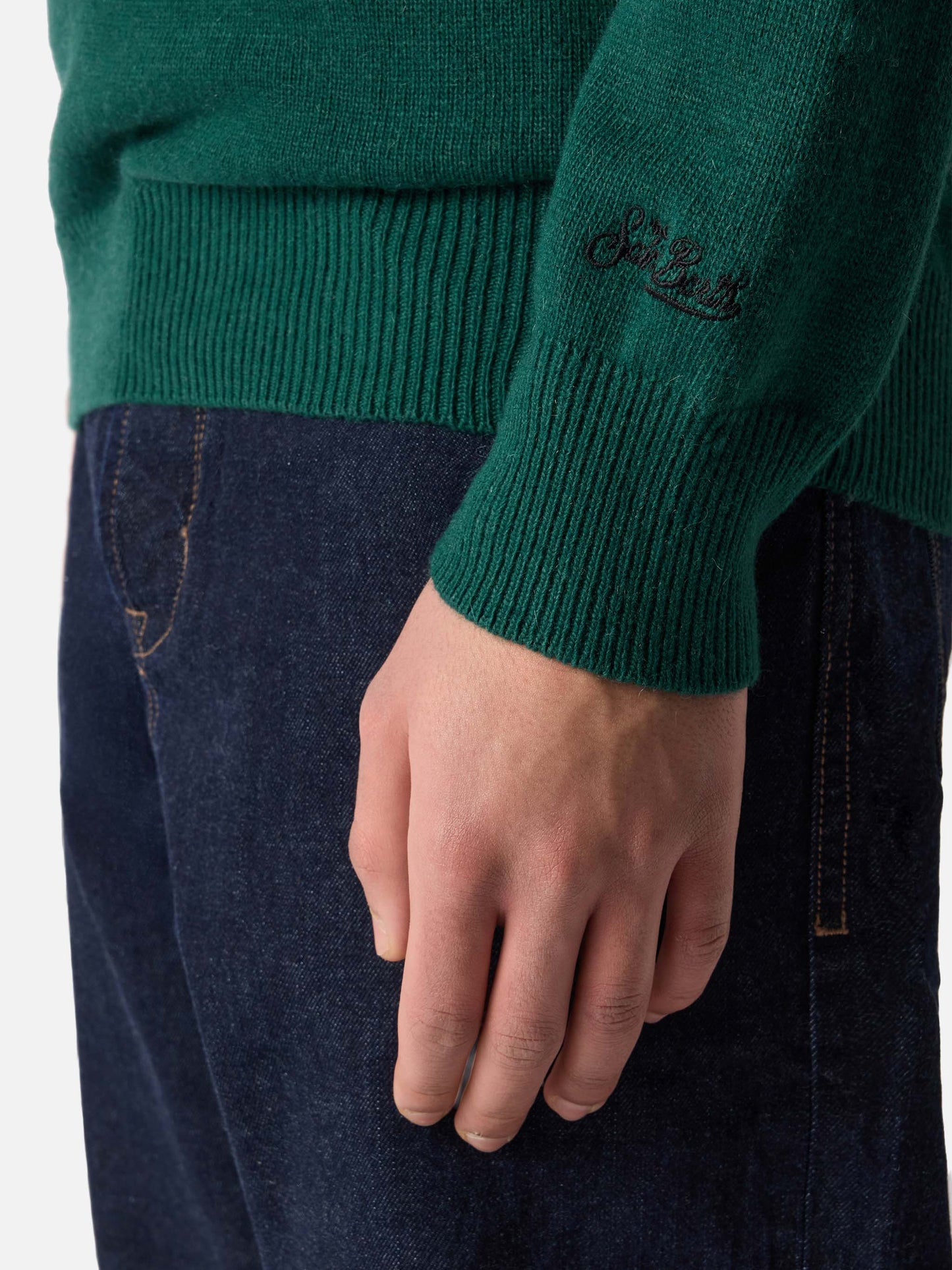 Girocollo Heron verde con jacquard Woodstock | SPECIAL EDITION PEANUTS