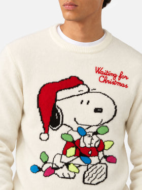 Off white Heron crewneck sweater with Snoopy jacquard | Special edition