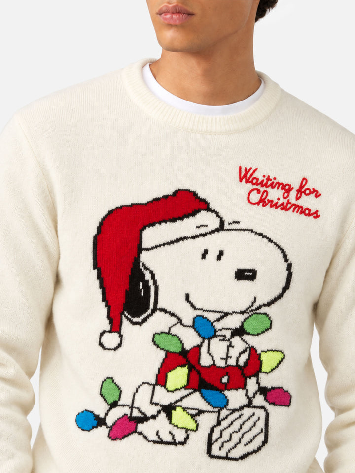 Maglione Heron bianco panna con jacquard Snoopy | Special Edition