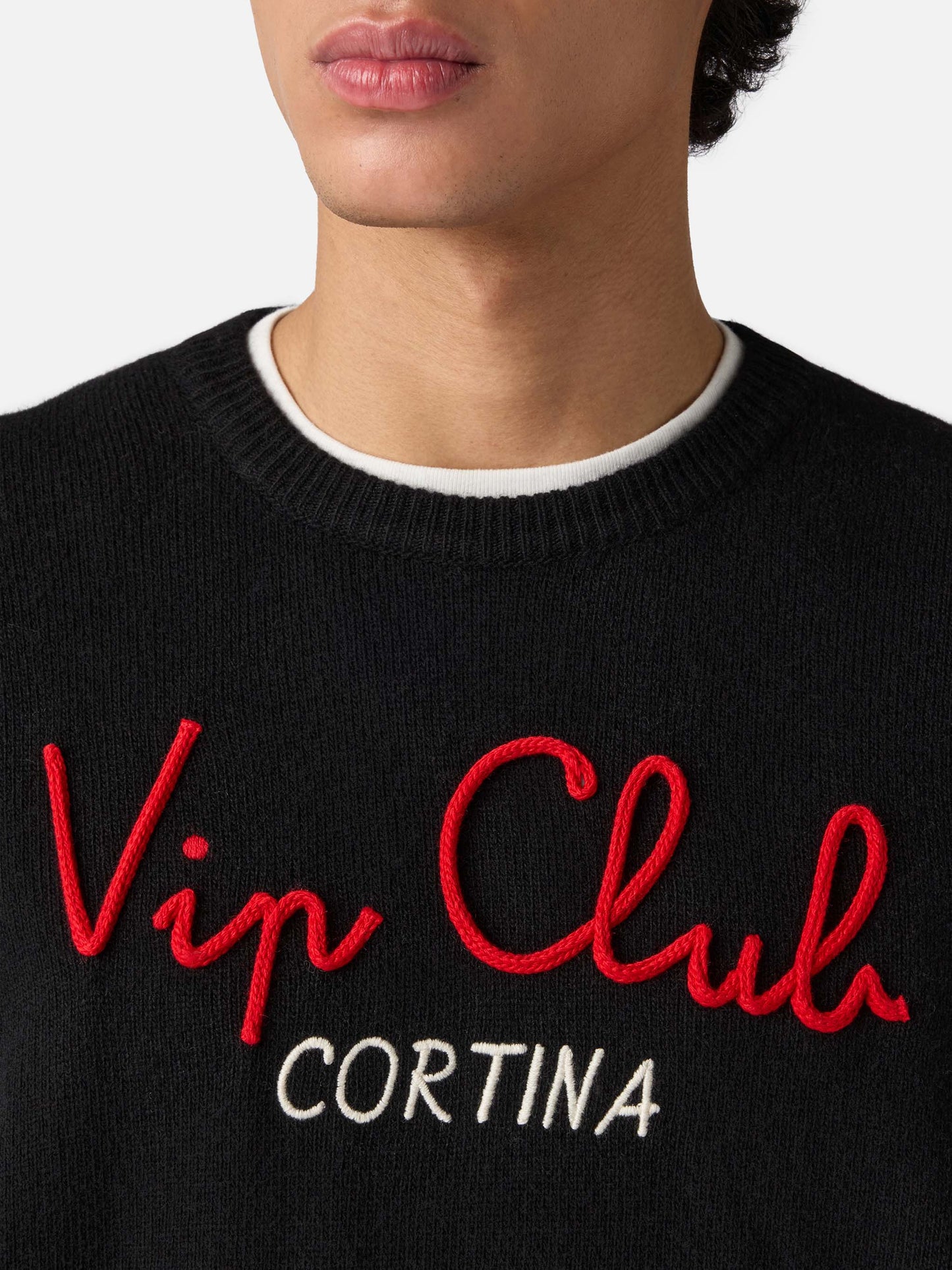 Crewneck sweater Heron with Vip Club Cortina embroidery | VIP CLUB CORTINA SPECIAL EDITION