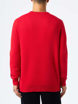 Man red sweater Heron with Anche questo Natale... embroidery | VACANZE DI NATALE SPECIAL EDITION